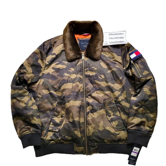 Tommy Hilfiger Camo Military Bomber Jacket 2XL - Picture 4 of 12